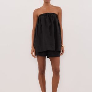 BLACK POPLIN SHORT