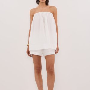 WHITE POPLIN SHORT