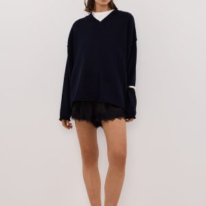 BLACK CUPRO LACE SHORT