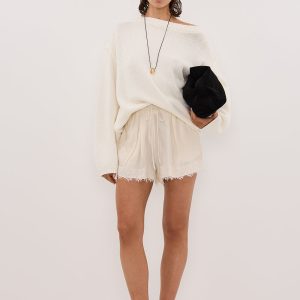 SANDSTONE CUPRO LACE SHORT