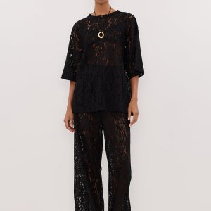 BLACK LACE PANT