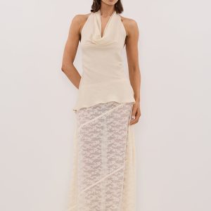 CREAM LACE MAXI SKIRT