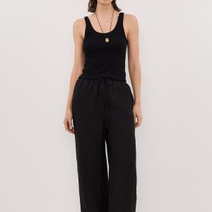 BLACK RAMIE PANT